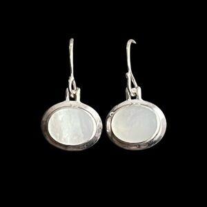 Vintage sterling silver mother of pearl dangle earrings